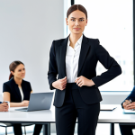 **

"A project manager in a modern office setting, coordinating a team meeting. She is wearing a professional blazer and modest trousers, fully clothed, appropriate attire. The office background is bright and collaborative. The scene showcases teamwork and communication. Safe for work, perfect anatomy, natural proportions, professional photography, high quality."

**